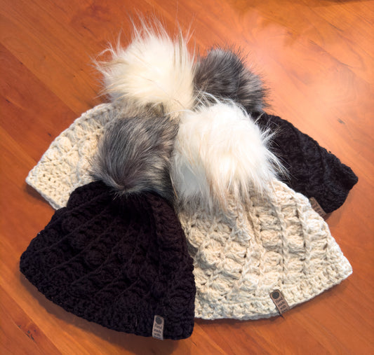 Cozy Yeti Pom Pom Crochet Hats - Handmade in Maine